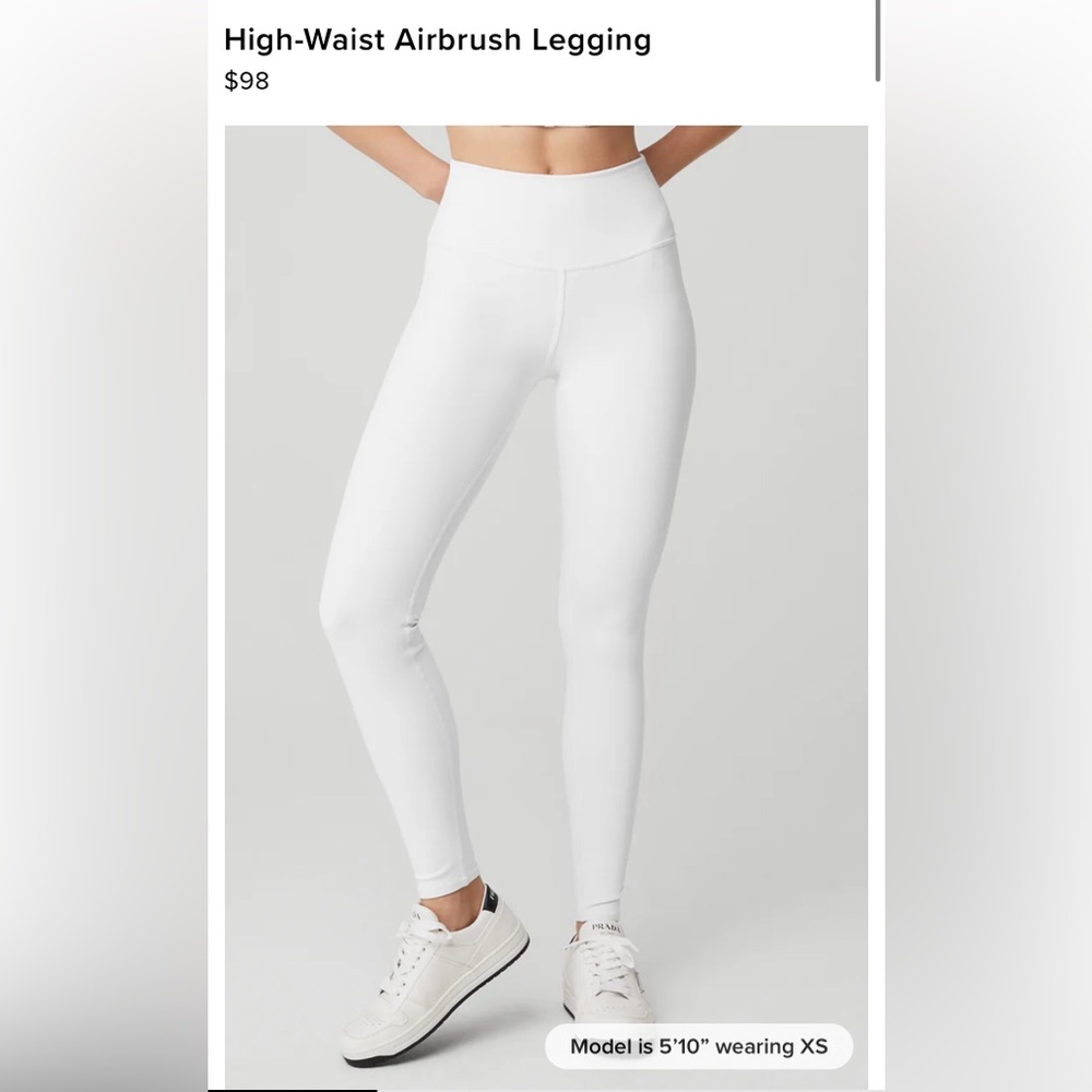 Alo White High-Waist Airbrush Legging